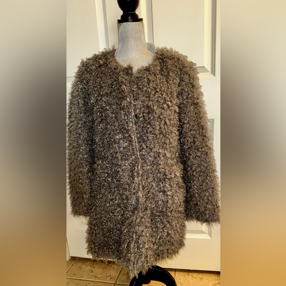 NWT Ann Taylor Women's Reversable Plush CurlyTeddy Jacket/Reversible Light Down
